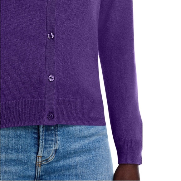 Alex Marie 100% Cashmere Cardigan Sweater Pink L Office Layering Closet Staple - Picture 7 of 16